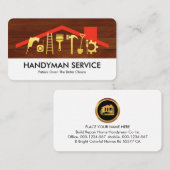 Gold Handyman Tools auf der Dachdeckerplatte Visitenkarte (Vorne/Hinten)