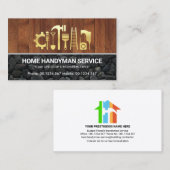Gold Handyman Tools auf Holzbasis Visitenkarte (Vorne/Hinten)