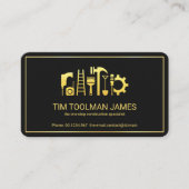 Gold Handyman Tools Frame Contractor Visitenkarte (Vorderseite)
