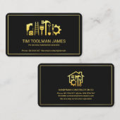 Gold Handyman Tools Frame Contractor Visitenkarte (Vorne/Hinten)