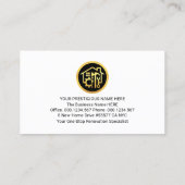 Gold Handyman Tools Frame On Timber Visitenkarte (Rückseite)