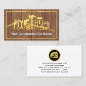 Gold Handyman Tools Frame On Timber Visitenkarte (Vorne/Hinten)