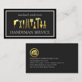 Gold Handyman Tools Frame Visitenkarte (Vorne/Hinten)