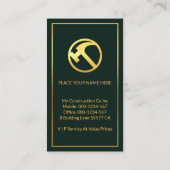 Gold Handyman Tools für Green Gold Frame Visitenkarte (Rückseite)