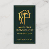 Gold Handyman Tools für Green Gold Frame Visitenkarte (Vorderseite)