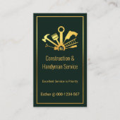 Gold Handyman Tools für Green Gold Frame Visitenkarte (Vorderseite)