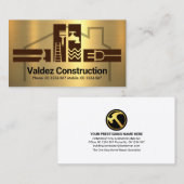 Gold Handyman Tools House Frame Visitenkarte (Vorne/Hinten)