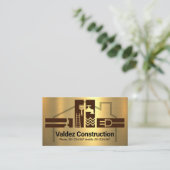 Gold Handyman Tools House Frame Visitenkarte (Stehend Vorderseite)