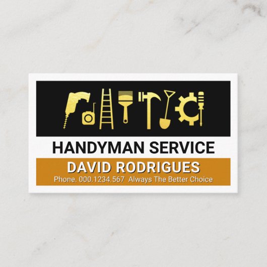 Gold Handyman Tools Layers Visitenkarte (Vorderseite)