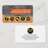 Gold Handyman Tools On Brick Wall Visitenkarte (Vorne/Hinten)