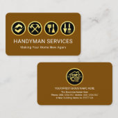 Gold Handyman Tools On Brown Layer Visitenkarte (Vorne/Hinten)