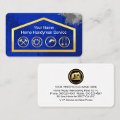 Gold Handyman Tools On Building Frame Visitenkarte (Vorne/Hinten)