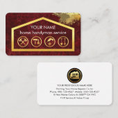 Gold Handyman Tools On Building Frame Visitenkarte (Vorne/Hinten)