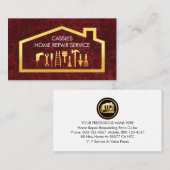 Gold Handyman Tools On Building Frame Visitenkarte (Vorne/Hinten)