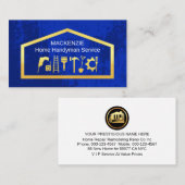 Gold Handyman Tools On Building Frame Visitenkarte (Vorne/Hinten)