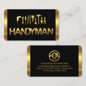 Gold Handyman Tools On Gold Layers Visitenkarte (Vorne/Hinten)