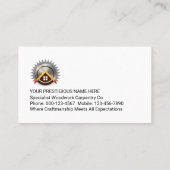 Gold Handyman Tools On Grey Borders Visitenkarte (Rückseite)