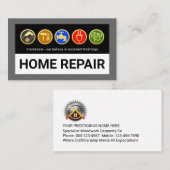 Gold Handyman Tools On Grey Borders Visitenkarte (Vorne/Hinten)