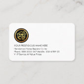 Gold Handyman Tools On Rooftop Visitenkarte (Rückseite)