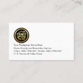 Gold Handyman Tools Roof Frame On Rocks Visitenkarte (Rückseite)