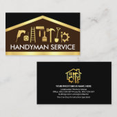 Gold Handyman Tools Rooftop Visitenkarte (Vorne/Hinten)