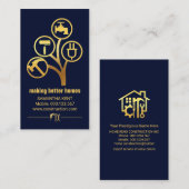 Gold Handyman Tools Tree Visitenkarte (Vorne/Hinten)