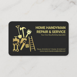Gold Handyman Tools Zuhause Reparaturen Visitenkarte
