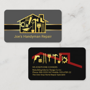 Gold Handyman Tools Zuhause Reparaturen Visitenkarte