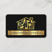 Gold Handyman Tools Zuhause Strip Visitenkarte (Vorderseite)