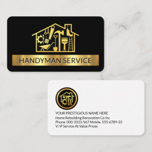 Gold Handyman Tools Zuhause Strip Visitenkarte