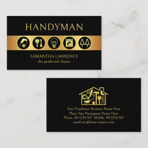 Gold Handyman Werkzeuge Border Line Visitenkarte