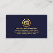 Gold-Handyman-Werkzeuge Visitenkarte (Rückseite)