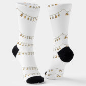 Gold hängen Weihnachtsschmuck auf weißen Socken (Gewinkelt)