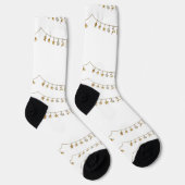 Gold hängen Weihnachtsschmuck auf weißen Socken (Rechts)