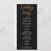 Gold Hanging Stars Black Wedding Program (Rückseite)