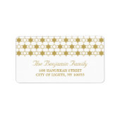 Gold Hanukkah Stars von David Pattern Adresse Adressaufkleber (Vorne)