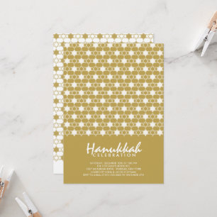 Gold Hanukkah Stars von David Pattern Feiertagspar Einladung