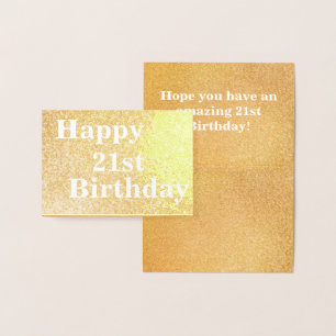Gold Happy 21. Geburtstag Folienkarte