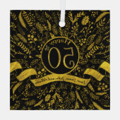 Gold Happy 50th Wedding Anniversary Ornament Aus Glas (Rückseite)