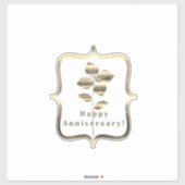 Gold Happy Anniversary Aufkleber (Blatt)