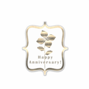 Gold Happy Anniversary Aufkleber