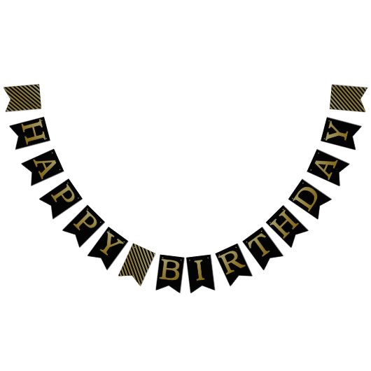 Gold Happy Birthday Banner (Alle)