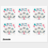 Gold Happy Birthday Classic Round Sticker (Blatt)