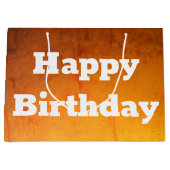 Gold Happy Birthday Geschenktasche Große Geschenktüte (Vorderseite)