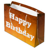 Gold Happy Birthday Geschenktasche Große Geschenktüte (Rückseite Schrägansicht)