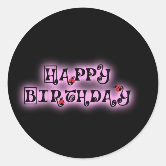 Gold Happy Birthday Runder Aufkleber (Vorderseite)