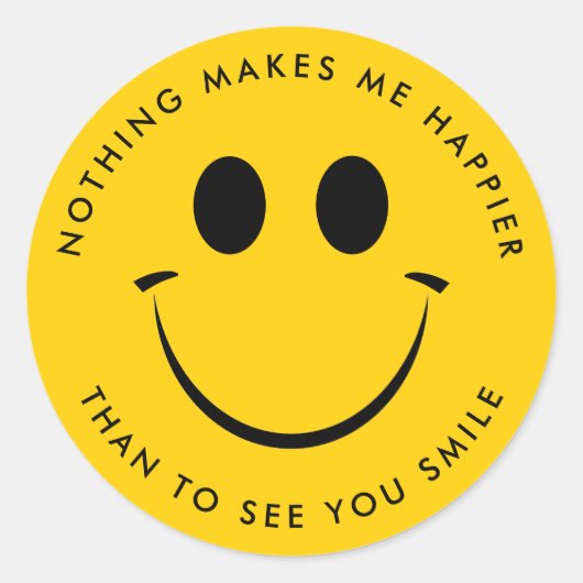 Gold Happy Face Personalisiert Runder Aufkleber (Vorderseite)