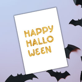 Gold Happy Halloween Card Karte