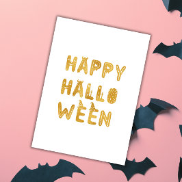 Gold Happy Halloween Card Karte