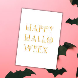 Gold Happy Halloween Card Karte